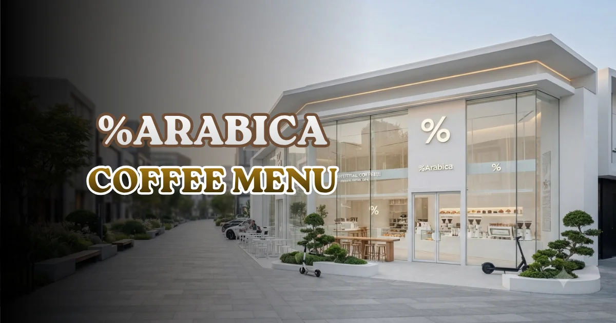 %Arabica Coffee Menu